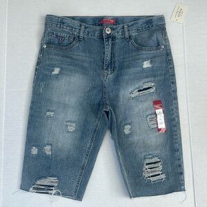 New GUESS Boys Destroyed Denim Short SZ 18